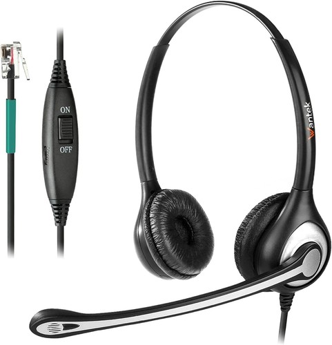 Corded telephone headset dual - headset,