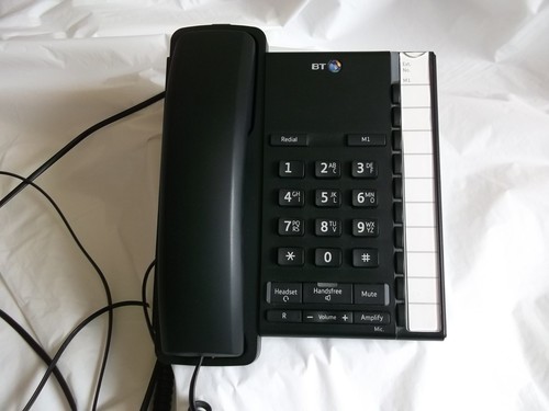 Corded landline phone - phone, black